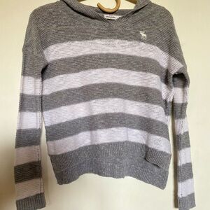Abercrombie Kids Gray and White Cowl Neck Sweater